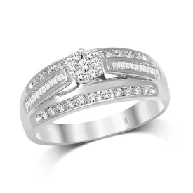 10K White Gold 1/2 Ct.Tw. Diamond Fashion Ring