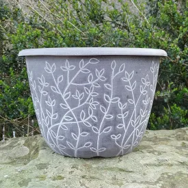 30cm Serenity Stout Planter Chocolate/White Plant Pot