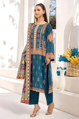 3PC Printed Unstitched Lawn Suit KLA-2418