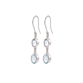 9k White Gold Aquamarine Drop Earrings