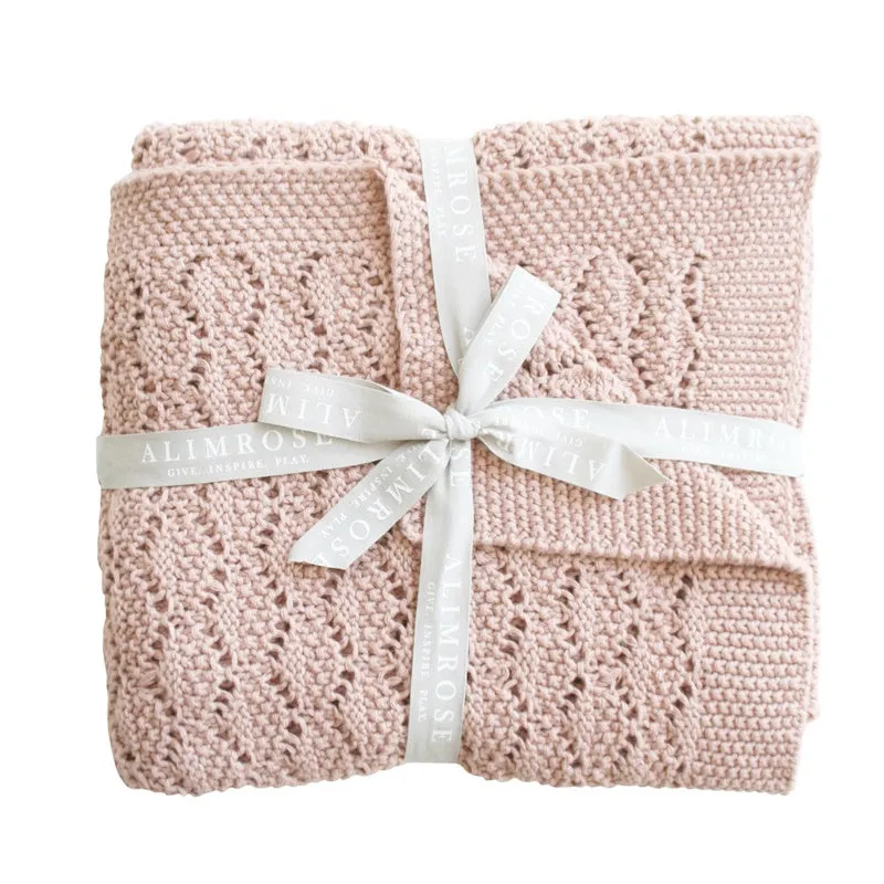 Alimrose - Organic Heritage Knit Baby Blanket - Blossom