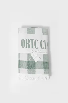 Beach Towel Olive Gingham