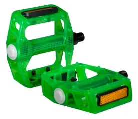 Bike Pedal Translucent Green & Blue 1/2" Axle