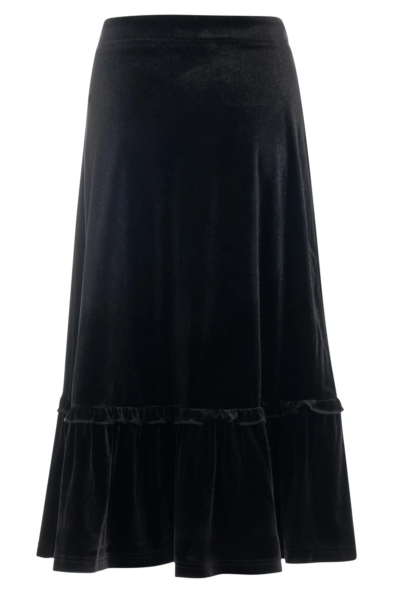 Black Velour pull on Skirt | Black | 8813ZZ