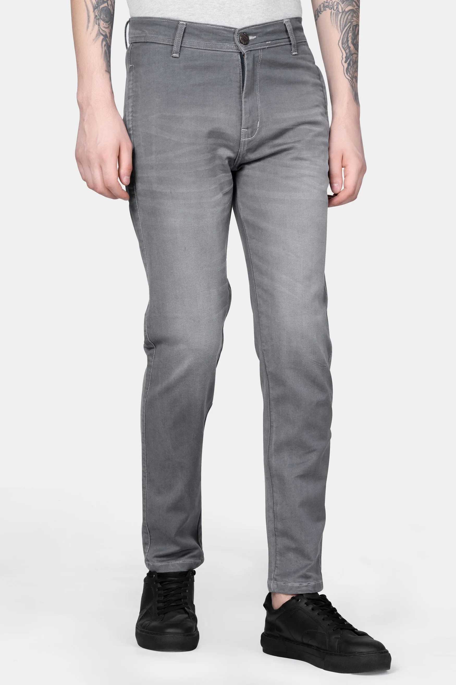 Boulder Gray Whiskering Wash Stretchable Denim