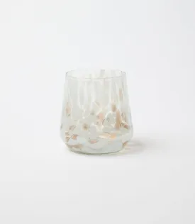 Bronze & White Glass Candleholder