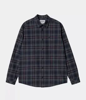 Carhartt WIP Lermond L/S Shirt Lermond Check, Juniper/Dark Navy