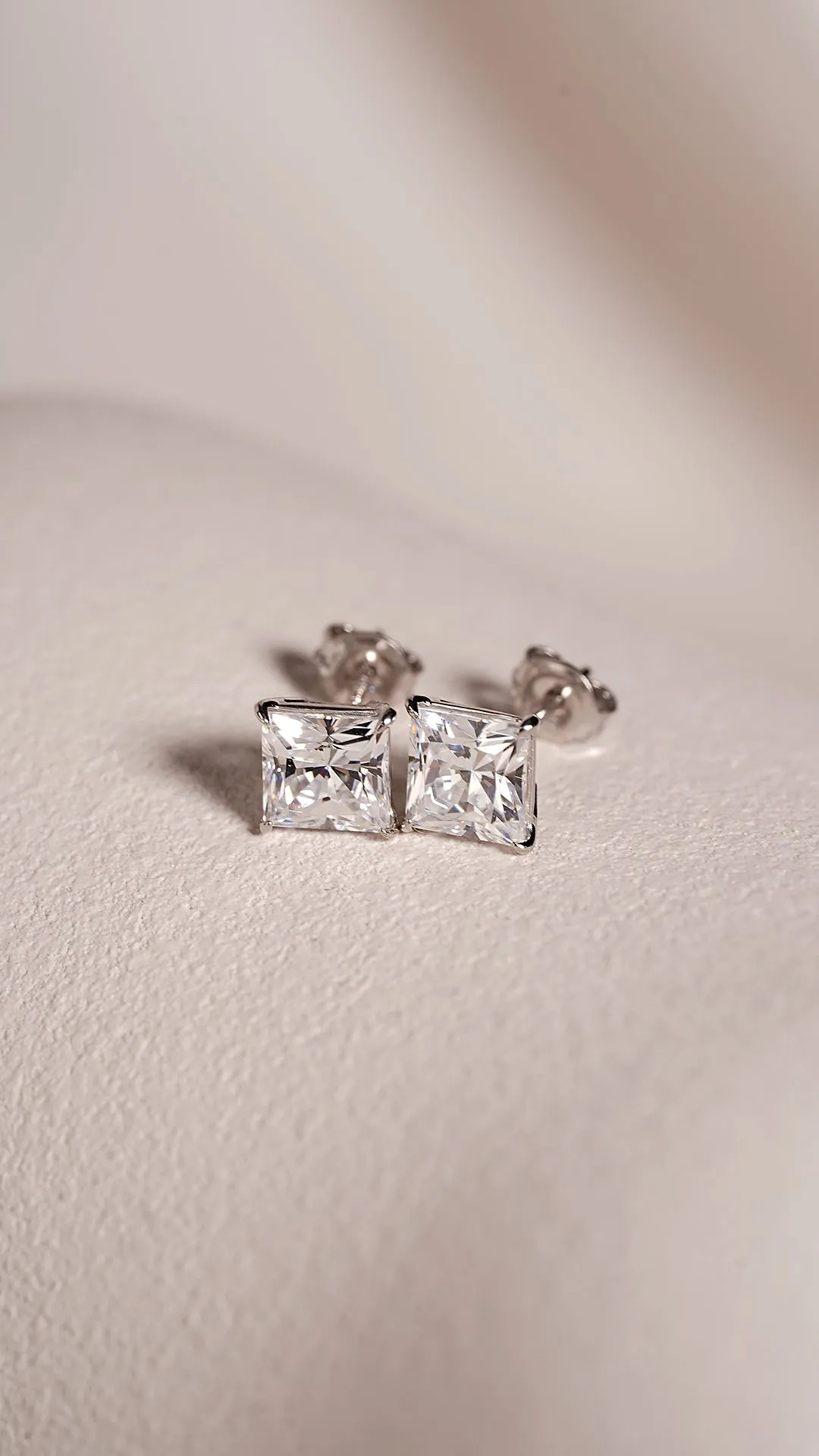 Chester Princess Studs White Gold