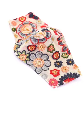 CHIFFON SILK COTTON EMBROIDERED FACE MASK JAX