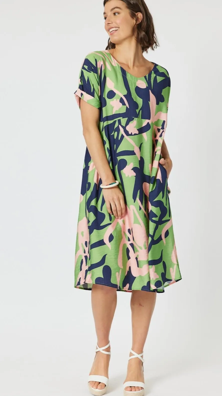 Como Printed Dress - Green