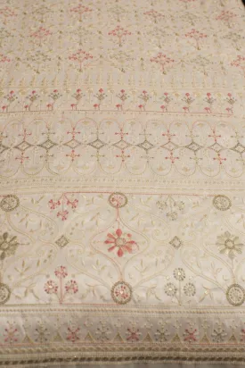 CREAM EMBROIDERED SILK B32-20