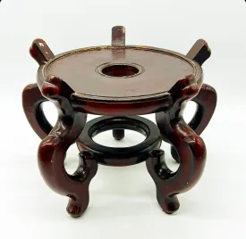 Extra large vintage 80s wooden Asian style fishbowl stand.