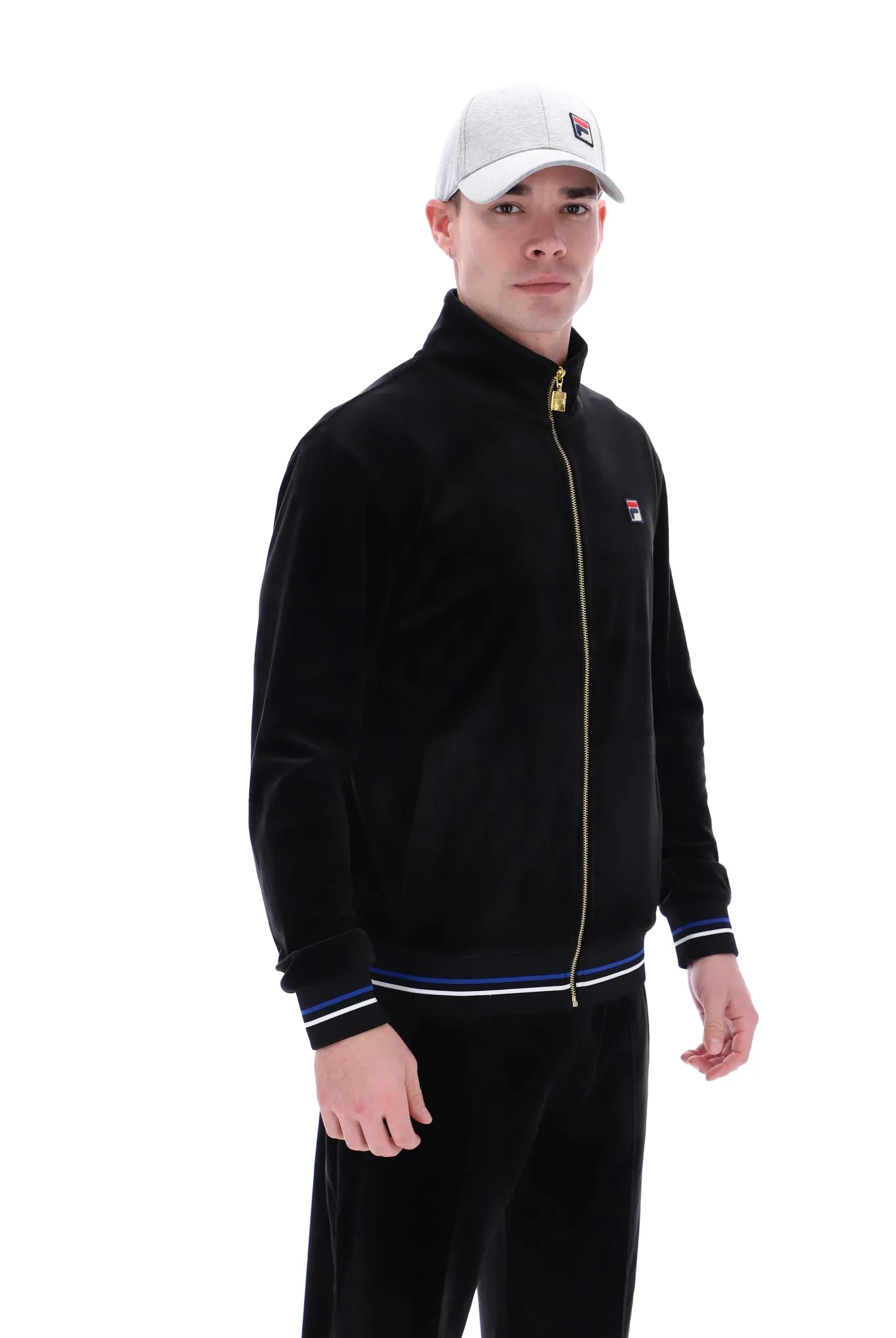 Falken Velour Track Top With Gold Details