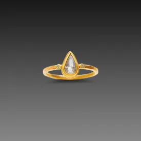 Gray Diamond Teardrop Ring