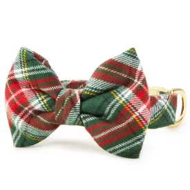 Holly Jolly Plaid Flannel Bow Tie Collar