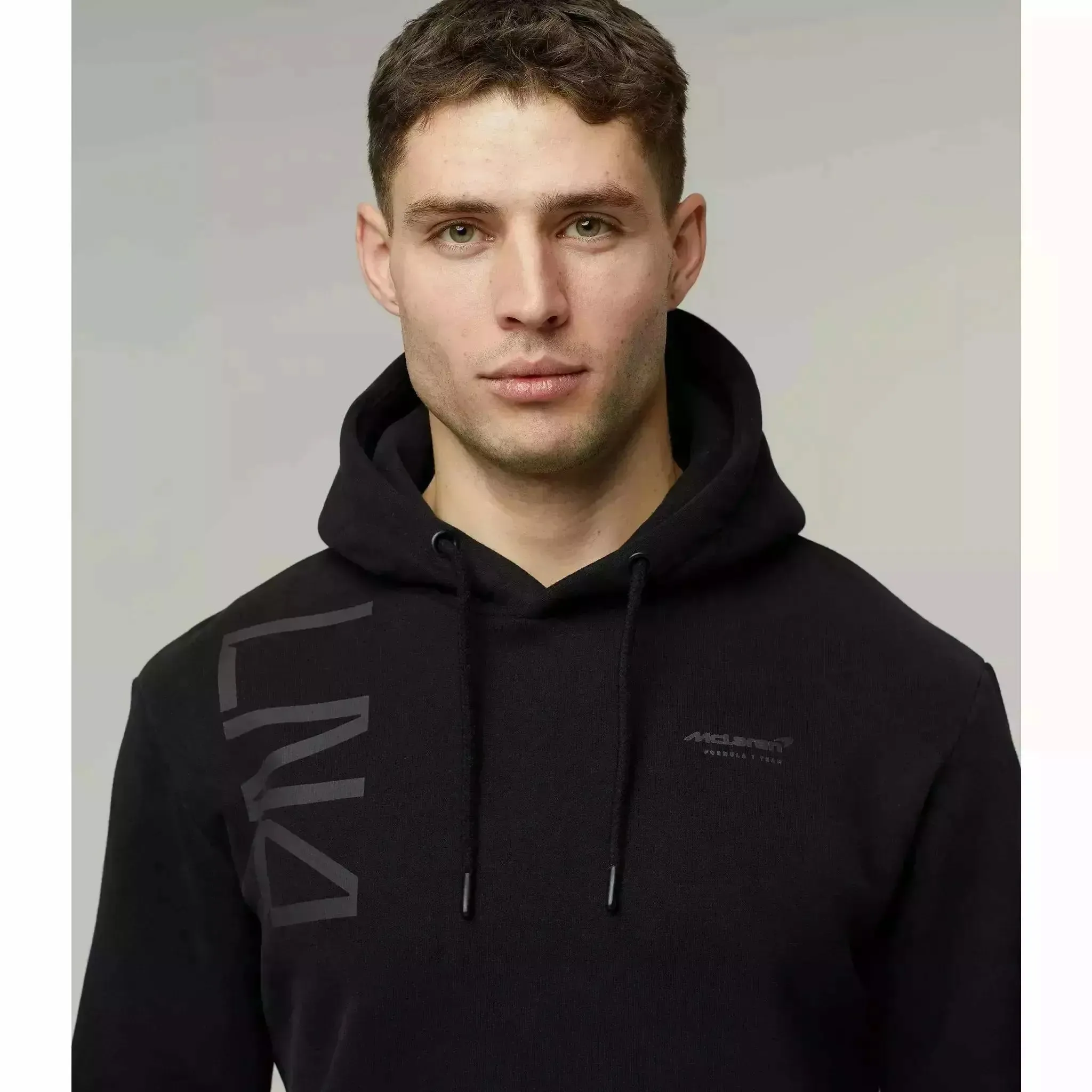 McLaren F1 Men's Lando Norris LN4 Core Hoodie -Black/Storm Gray/Nectarine