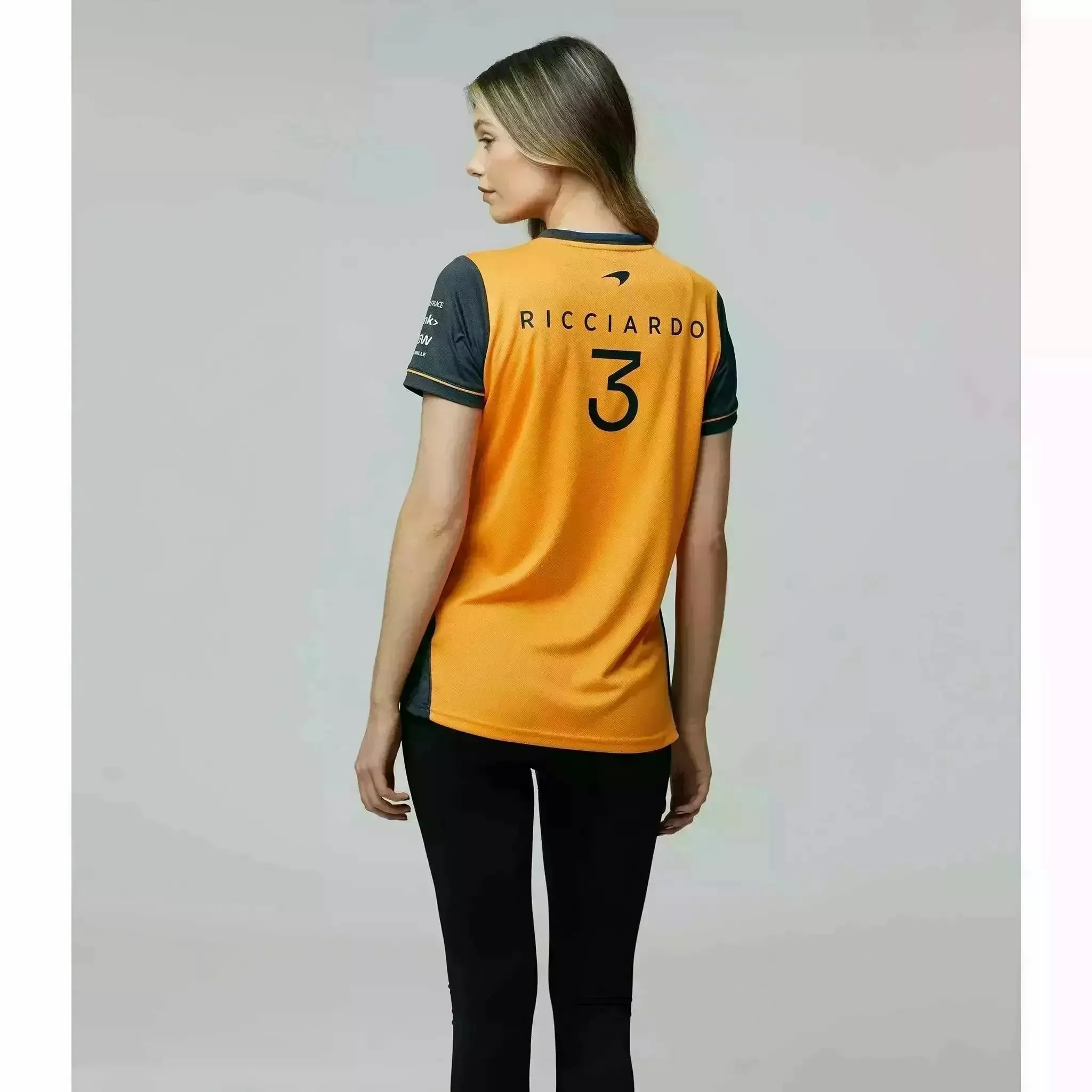 McLaren F1 Women's Daniel Ricciardo Team Replica Set Up T-Shirt- Papaya/Phantom