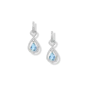 Octavia Margarita Earring Drops 18ct White Gold - Aquamarine & Diamond