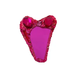 PINK CRYSTAL HEART BROOCH, 2023