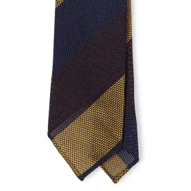 Silk Fina Grenadine Block Stripe Hand-rolled Tie