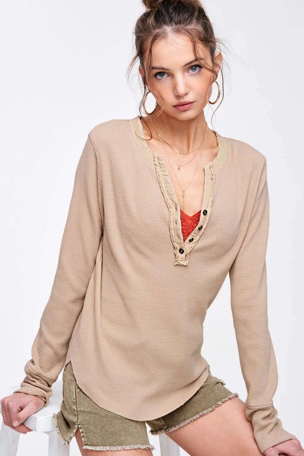 Tan Waffle Long Sleeve